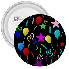 Party Pattern Star Balloon Candle Happy 3  Buttons