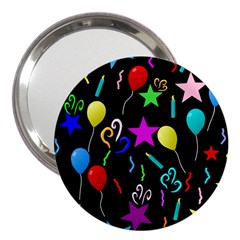 Party Pattern Star Balloon Candle Happy 3  Handbag Mirrors by Mariart