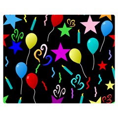 Party Pattern Star Balloon Candle Happy Double Sided Flano Blanket (medium)  by Mariart