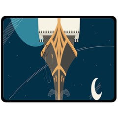 Planetary Resources Exploration Asteroid Mining Social Ship Fleece Blanket (large)  by Mariart