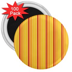 Red Orange Lines Back Yellow 3  Magnets (100 Pack)