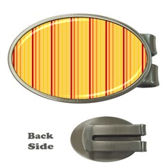 Red Orange Lines Back Yellow Money Clips (oval)  by Mariart