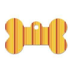 Red Orange Lines Back Yellow Dog Tag Bone (two Sides) by Mariart