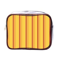 Red Orange Lines Back Yellow Mini Toiletries Bags