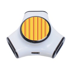 Red Orange Lines Back Yellow 3-port Usb Hub