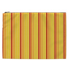 Red Orange Lines Back Yellow Cosmetic Bag (xxl) 