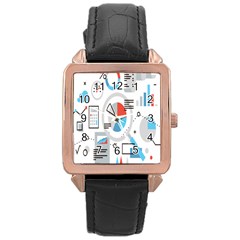 Science Mathematics Formula Rose Gold Leather Watch  by Mariart