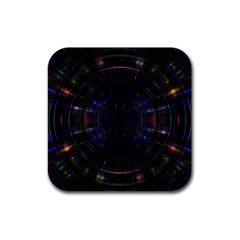 Psychic Color Circle Abstract Dark Rainbow Pattern Wallpaper Rubber Coaster (square) 