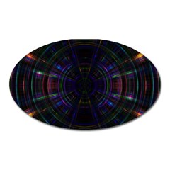 Psychic Color Circle Abstract Dark Rainbow Pattern Wallpaper Oval Magnet by Mariart