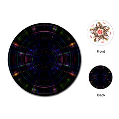 Psychic Color Circle Abstract Dark Rainbow Pattern Wallpaper Playing Cards (round) 