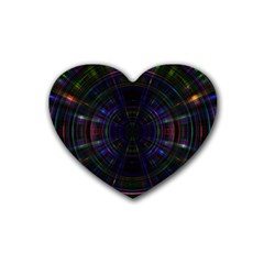 Psychic Color Circle Abstract Dark Rainbow Pattern Wallpaper Rubber Coaster (heart)  by Mariart