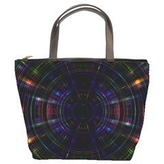 Psychic Color Circle Abstract Dark Rainbow Pattern Wallpaper Bucket Bags by Mariart