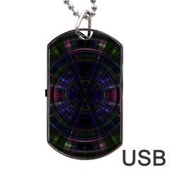 Psychic Color Circle Abstract Dark Rainbow Pattern Wallpaper Dog Tag Usb Flash (one Side)