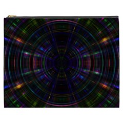 Psychic Color Circle Abstract Dark Rainbow Pattern Wallpaper Cosmetic Bag (xxxl) 