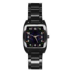 Psychic Color Circle Abstract Dark Rainbow Pattern Wallpaper Stainless Steel Barrel Watch by Mariart