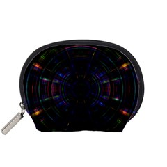 Psychic Color Circle Abstract Dark Rainbow Pattern Wallpaper Accessory Pouches (small)  by Mariart