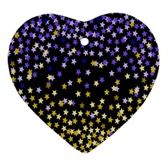 Space Star Light Gold Blue Beauty Ornament (heart)