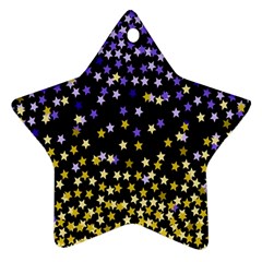 Space Star Light Gold Blue Beauty Ornament (star) by Mariart