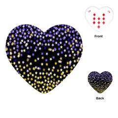 Space Star Light Gold Blue Beauty Playing Cards (heart) 