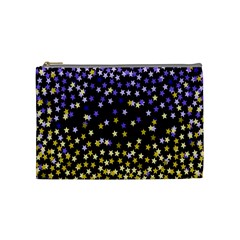 Space Star Light Gold Blue Beauty Cosmetic Bag (medium)  by Mariart