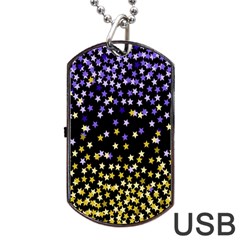 Space Star Light Gold Blue Beauty Dog Tag Usb Flash (one Side) by Mariart