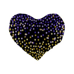 Space Star Light Gold Blue Beauty Standard 16  Premium Flano Heart Shape Cushions