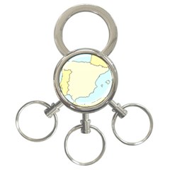 Spain Map Modern 3-ring Key Chains by Mariart