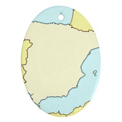 Spain Map Modern Oval Ornament (two Sides) by Mariart