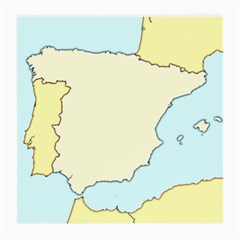 Spain Map Modern Medium Glasses Cloth