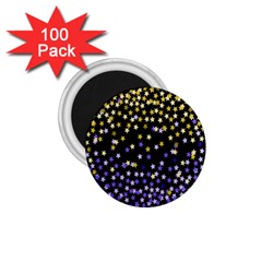Space Star Light Gold Blue Beauty Black 1 75  Magnets (100 Pack) 
