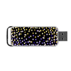 Space Star Light Gold Blue Beauty Black Portable Usb Flash (one Side) by Mariart