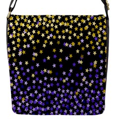 Space Star Light Gold Blue Beauty Black Flap Messenger Bag (s) by Mariart