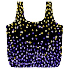 Space Star Light Gold Blue Beauty Black Full Print Recycle Bags (l)  by Mariart