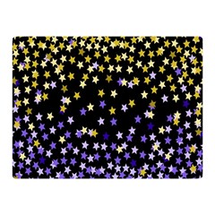 Space Star Light Gold Blue Beauty Black Double Sided Flano Blanket (mini)  by Mariart