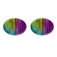 Rainbow Bubble Curtains Motion Background Space Cufflinks (oval) by Mariart