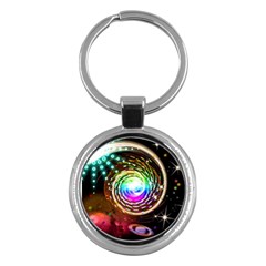 Space Star Planet Light Galaxy Moon Key Chains (round) 