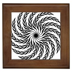 Spiral Leafy Black Floral Flower Star Hole Framed Tiles by Mariart