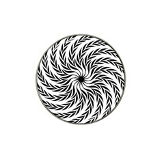 Spiral Leafy Black Floral Flower Star Hole Hat Clip Ball Marker (4 Pack)