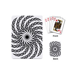 Spiral Leafy Black Floral Flower Star Hole Playing Cards (mini)  by Mariart