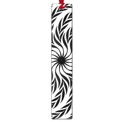 Spiral Leafy Black Floral Flower Star Hole Large Book Marks by Mariart