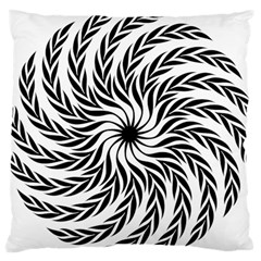 Spiral Leafy Black Floral Flower Star Hole Standard Flano Cushion Case (two Sides) by Mariart