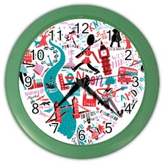 London Illustration City Color Wall Clocks