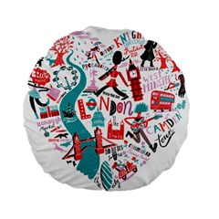 London Illustration City Standard 15  Premium Flano Round Cushions