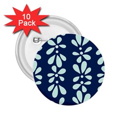 Star Flower Floral Blue Beauty Polka 2 25  Buttons (10 Pack)  by Mariart