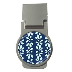 Star Flower Floral Blue Beauty Polka Money Clips (round) 