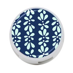 Star Flower Floral Blue Beauty Polka 4-port Usb Hub (two Sides)  by Mariart