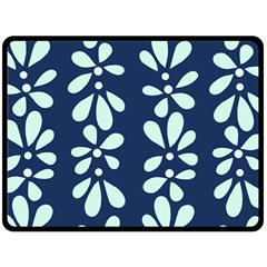 Star Flower Floral Blue Beauty Polka Fleece Blanket (large)  by Mariart