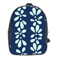 Star Flower Floral Blue Beauty Polka School Bag (xl)