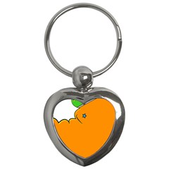 Star Line Orange Green Simple Beauty Cute Key Chains (heart)  by Mariart