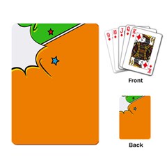 Star Line Orange Green Simple Beauty Cute Playing Card